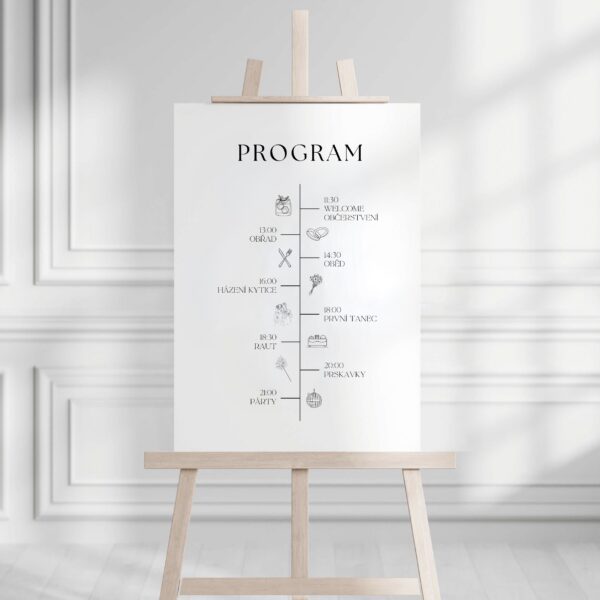 svatební program tabule