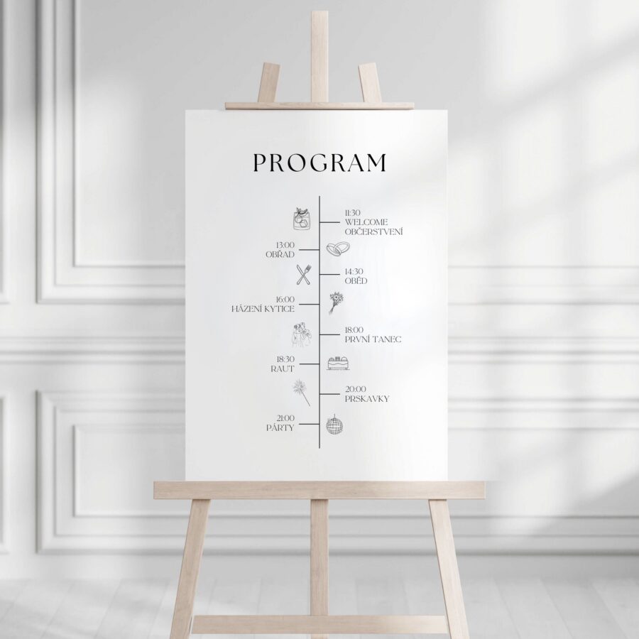 svatební program tabule