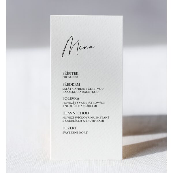svatební menu Jasmine