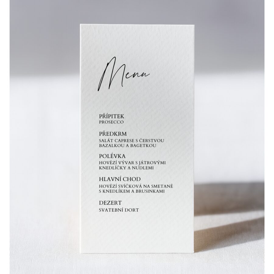 svatební menu Jasmine