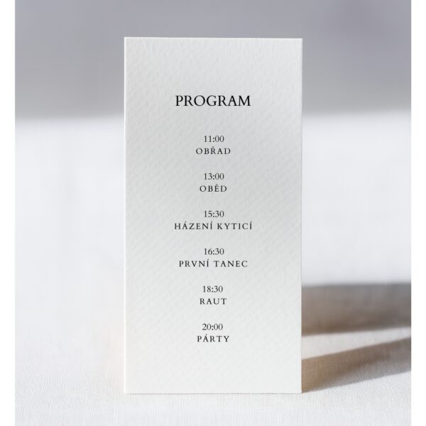 jednoduchý svatební program Minimalism