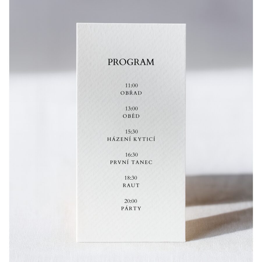 jednoduchý svatební program Minimalism