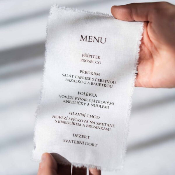 látkové svatební menu lovelin