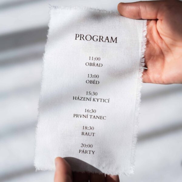 látkový svatební program lovelin