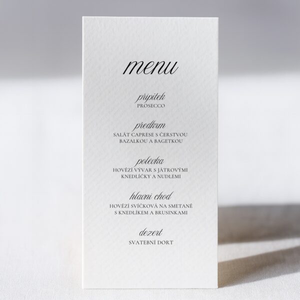 svatební menu velvet