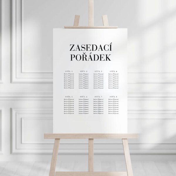 zasedací pořádek sarah
