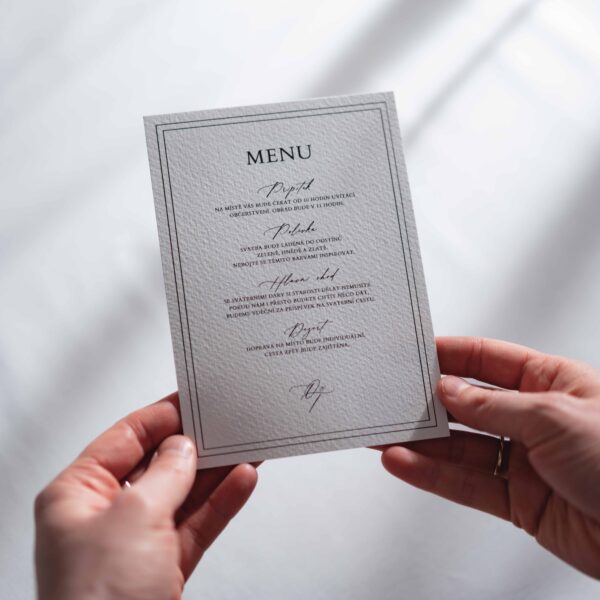 elegantní svatební menu noblese