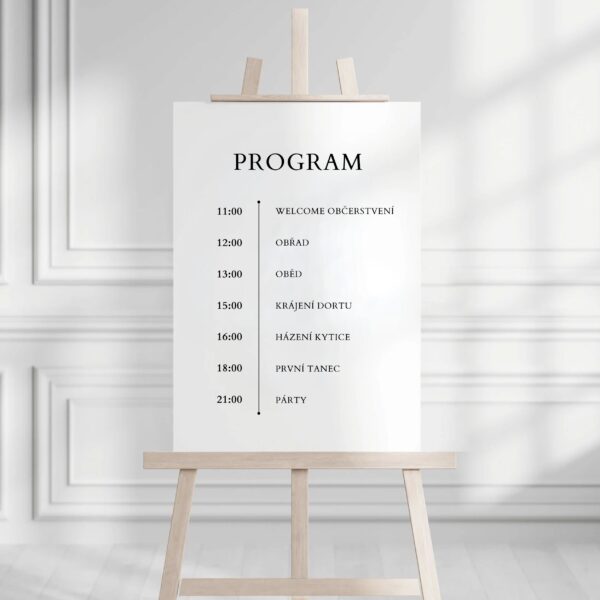 program tabule svatební minimalism